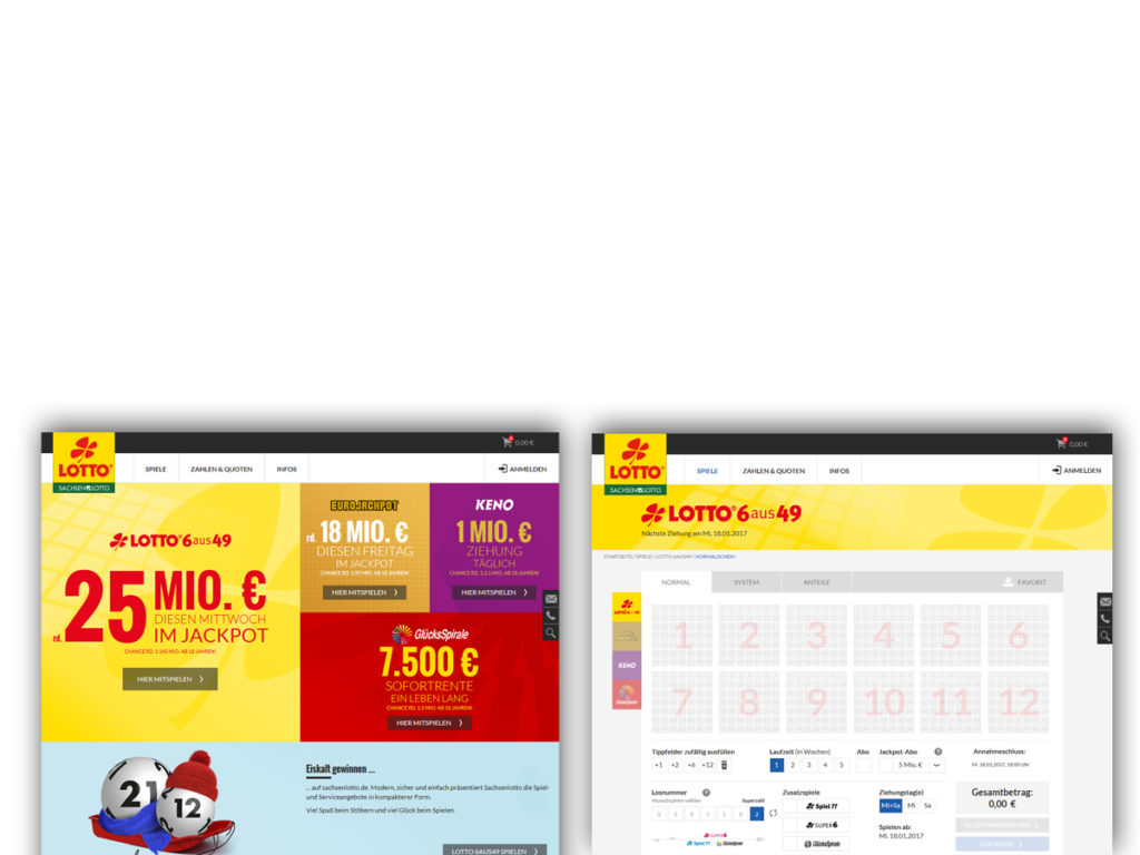 Neue Webseite von sachsenlotto.de / Start-und-Spielseite