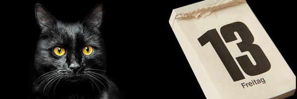 Schwarze Katze am Freitag den 13