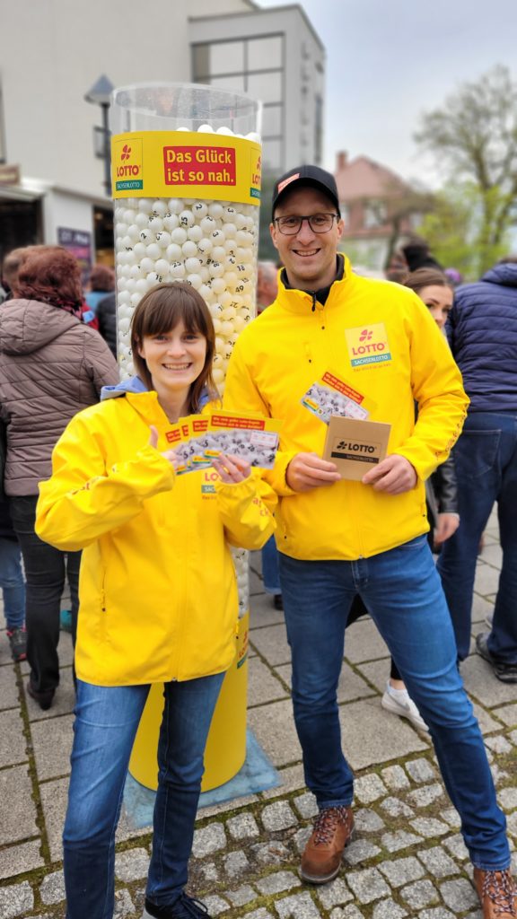 Sachsenlotto-Promoter unterwegs 